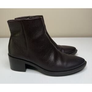 ECCO Sartorelle 35 Ankle Bootie Womens EU 38 US 7-7.5 Brown Pebbled Leather Zip